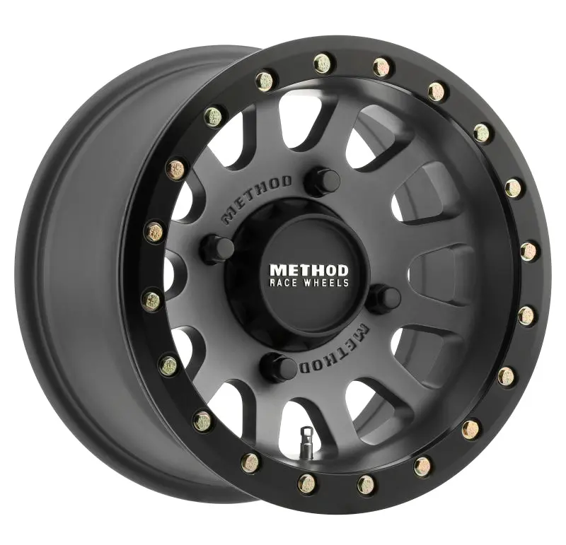 Method Mr401 Utv Beadlock 15X7 / 4+3/13Mm Offset / 4X156 / 132Mm Cb Titanium Wheel- Matte Black Ring 1