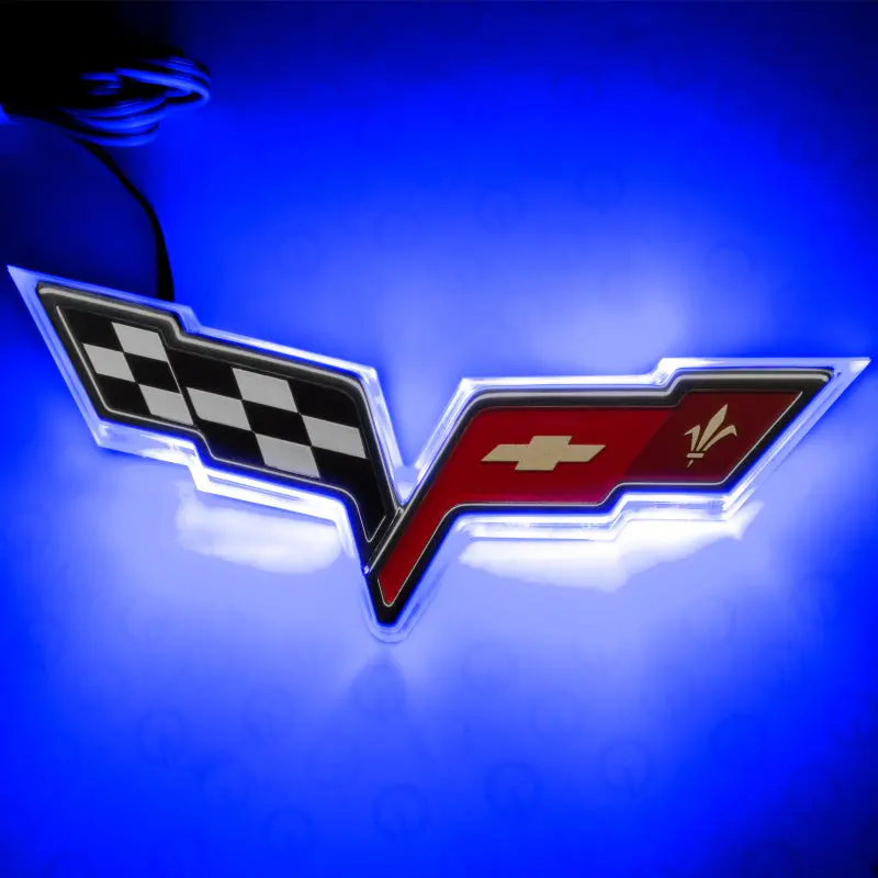 Oracle Illuminated Blue Emblem For Chevrolet Corvette C6 – Includes Warranty Coverage 1