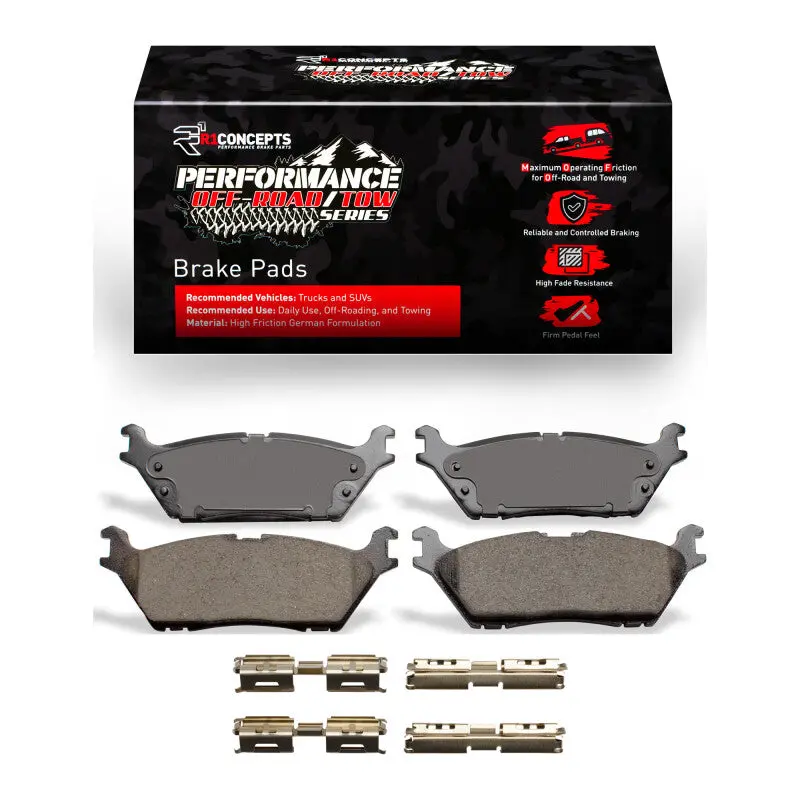 R1 Performance Rear Brake Pad & Hardware Kit — Off-Road & Tow Optimized For 2015–2021 Ford Expedition 1