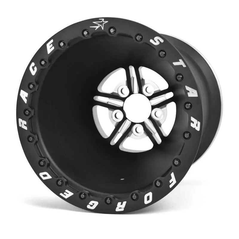 Race Star 63 Pro Forged 15X10-Inch Drag Wheel – 5X4.50 Backspace, Black Anodized & Machined Face 1
