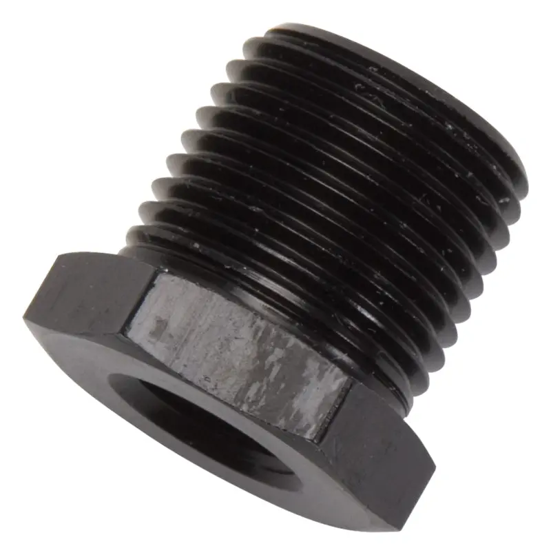 Russell Performance 3/8” Male To 1/8” Female Pipe Bushing Reducer – Black Anodized 1
