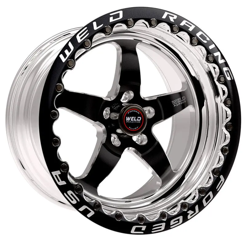 Weld S71 Beadlock Wheel – 17X9", 5X4.75" Bolt Pattern, 5.3" Backspace, Black Finish With Medium Pad 1