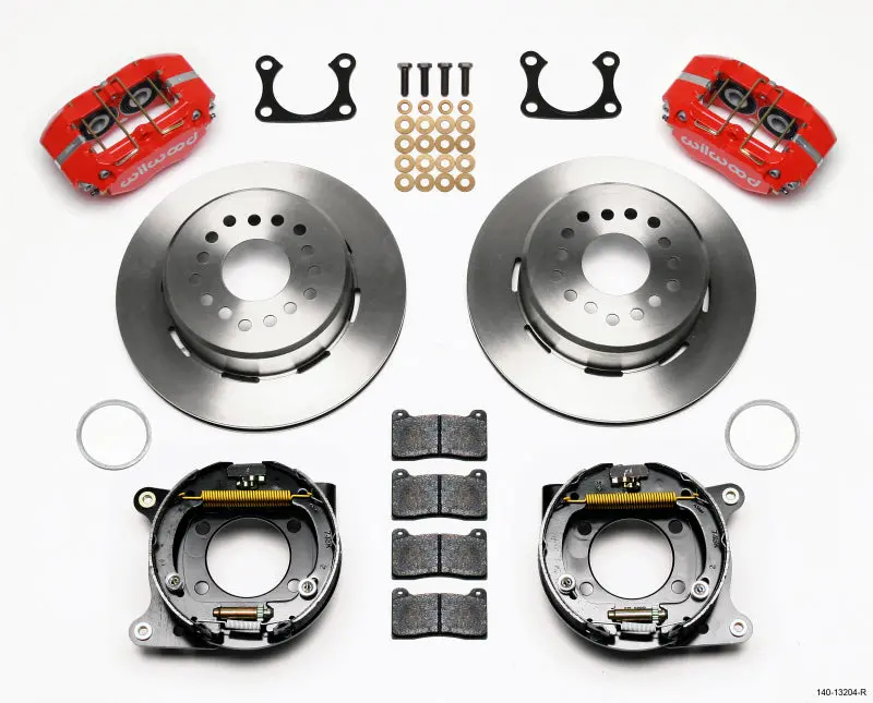 Wilwood Dynapro Dust Boot & Parking Brake Kit – Big Ford Calipers, 2.36" Offset, Red Finish 1