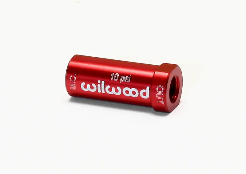 Wilwood Residual Pressure Valve – 10 Psi Rating, Red-Anodized New-Style Housing 1
