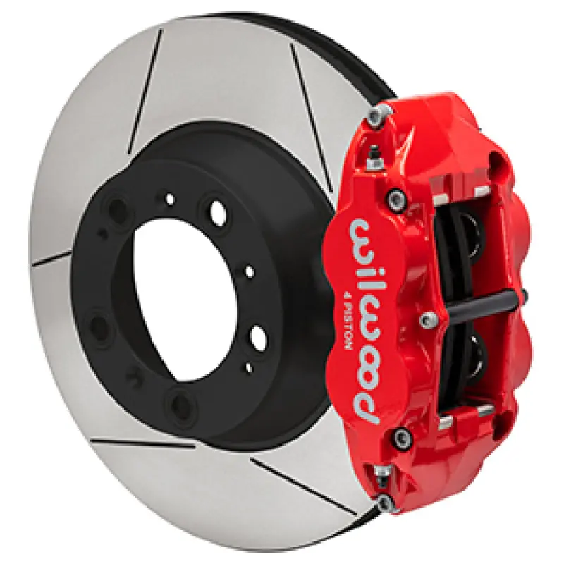 Wilwood Superlite 4R Rear Brake Kit – Porsche 911 (996/997, 1999–2012), Slotted 14" Rotors With Lines (Red Finish) 1